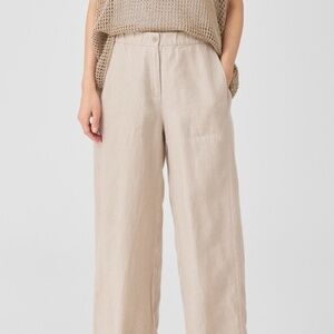 Eileen Fisher Organic Linen Wide Trouser Pant - undyed natural Size 2X